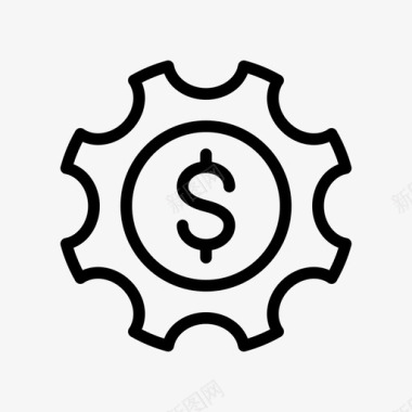 美元齿轮货币图标