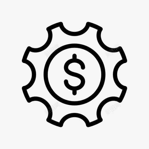 美元齿轮货币svg_新图网 https://ixintu.com 美元 齿轮 货币 项目 设置 商业保险 符号