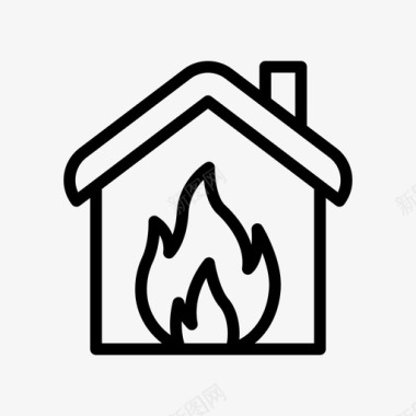 房屋建筑物燃烧图标