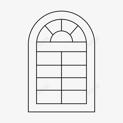 窗装饰门svg_新图网 https://ixintu.com 装饰 家居 室内 细线