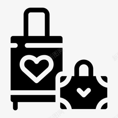旅行行李浪漫图标