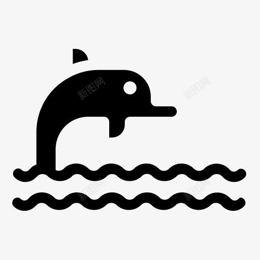 海豚动物海滩svg_新图网 https://ixintu.com 动物 海豚 海滩 哺乳动物 夏季 填充