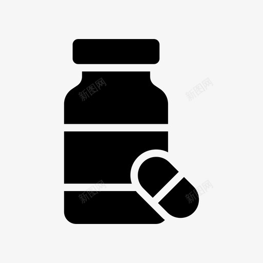 胶囊瓶子药品svg_新图网 https://ixintu.com 药品 胶囊 瓶子 保健品
