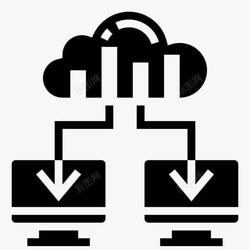 数据通信云同步svg_新图网 https://ixintu.com 数据通信 同步 上传 大数 数据