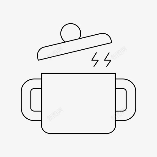 锅美食厨房svg_新图网 https://ixintu.com 美食 厨房 厨具 汤基本 基本 图标 细线