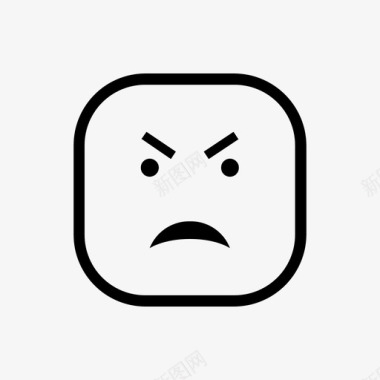 愤怒恼人表情符号图标