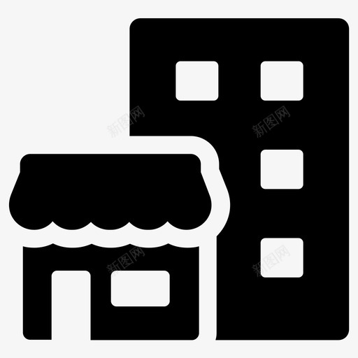 商店市场贸易大楼svg_新图网 https://ixintu.com 商店 市场 贸易 大楼