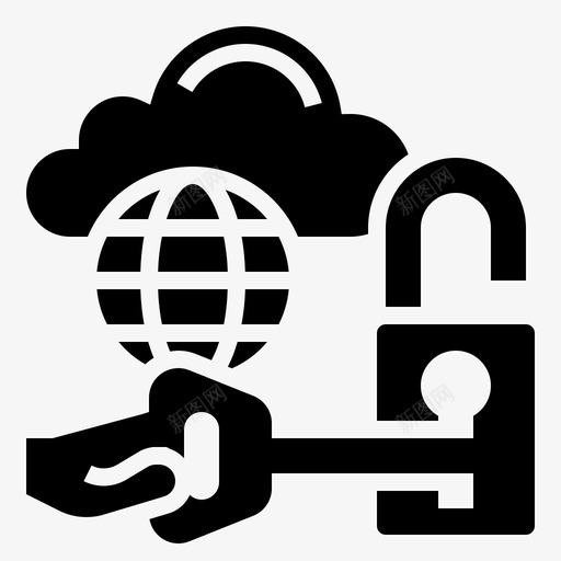 加密云密钥svg_新图网 https://ixintu.com 安全 加密 密云 密钥 解锁 互联网 标志