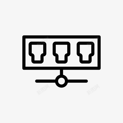 以太网连接网络svg_新图网 https://ixintu.com 以太网 连接 网络 共享 主机 线路 图示