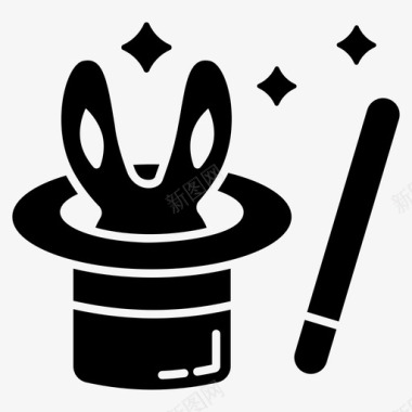 魔术兔子帽魔术表演图标