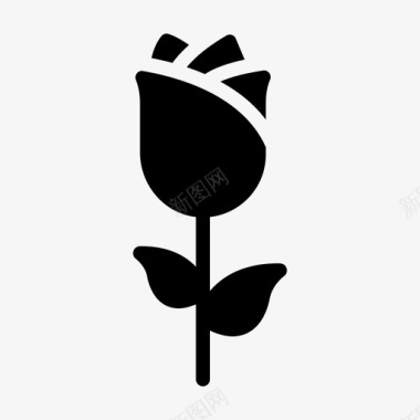 玫瑰花朵花园图标
