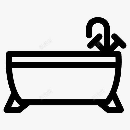 浴缸浴室淋浴svg_新图网 https://ixintu.com 浴缸 浴室 淋浴 水酒 酒店 线路 图标