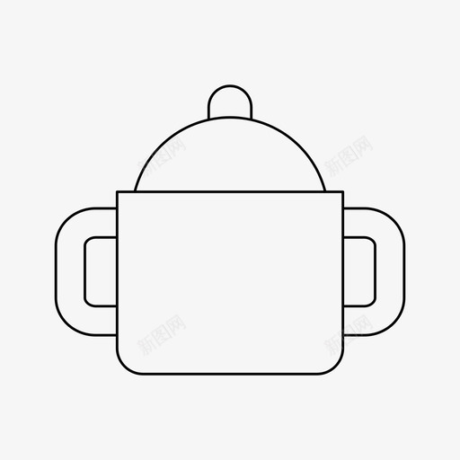 锅美食厨房svg_新图网 https://ixintu.com 美食 厨房 厨具 汤基本 基本 图标 细线