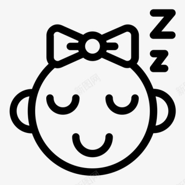 睡觉的宝宝脸孩子和宝宝图标