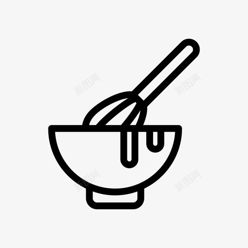 打蛋器碗鸡蛋svg_新图网 https://ixintu.com 打蛋 器碗 鸡蛋 搅拌器 奶昔 厨房用品 线条 符号