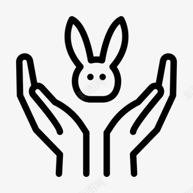 兔子动物护理图标