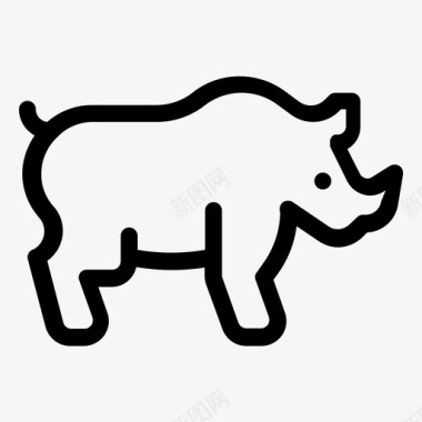 犀牛动物哺乳动物图标