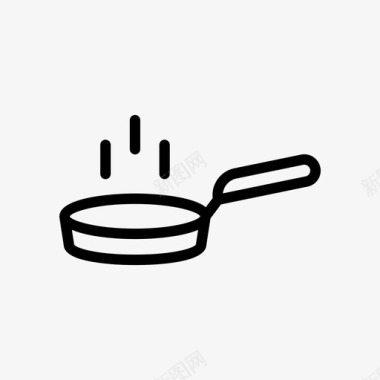 煎炸烹饪煎锅图标