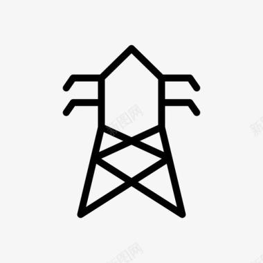 电力塔能源电线杆图标