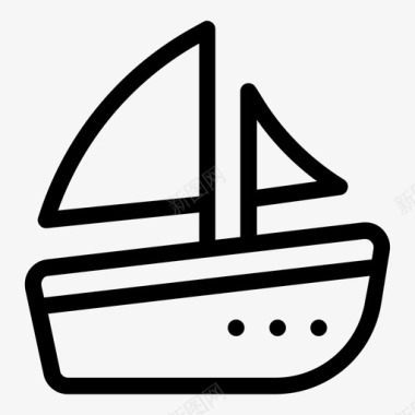 帆船航行运输图标