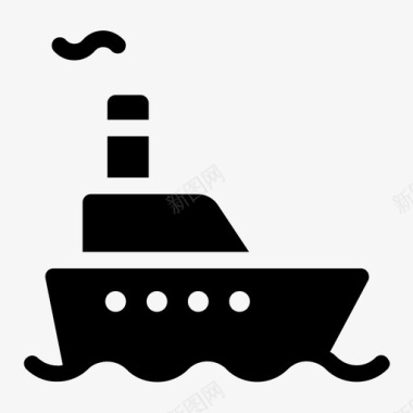 船游轮交通工具图标