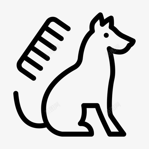 狗动物梳子svg_新图网 https://ixintu.com 宠物 动物 梳子 服务 线条 符号