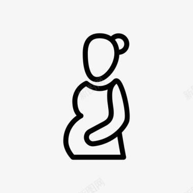 怀孕腹部女性图标
