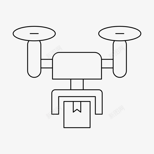 投递无人机天线盒子svg_新图网 https://ixintu.com 投递 无人机 天线 盒子 运输 基本 图标 细线