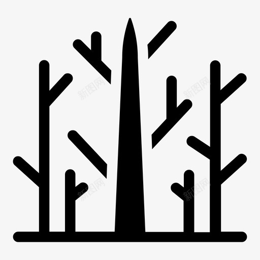 干树秋天森林svg_新图网 https://ixintu.com 公园 自然 树干 秋天 森林 动物 填充