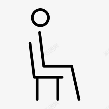 坐着椅子工作图标