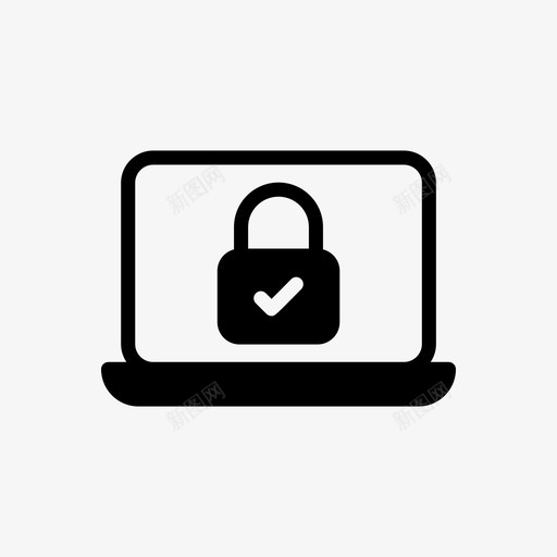笔记本电脑锁私人svg_新图网 https://ixintu.com 笔记本 电脑 私人 保护 安全 安全网 网页 托管 字形