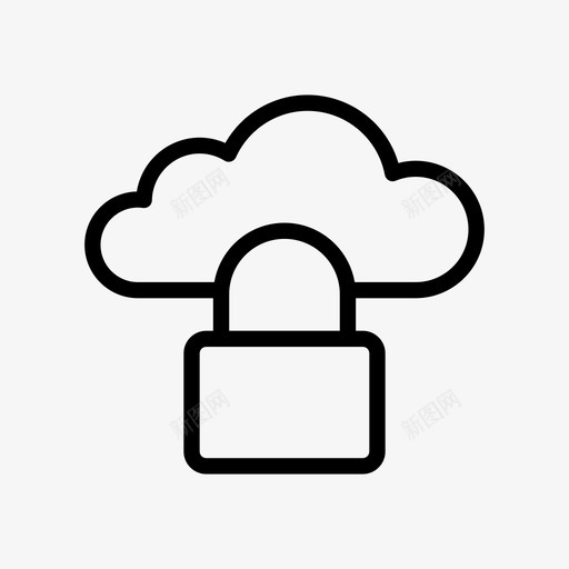 云锁数据保护svg_新图网 https://ixintu.com 锁云 数据 保护 安全 全行 标志符