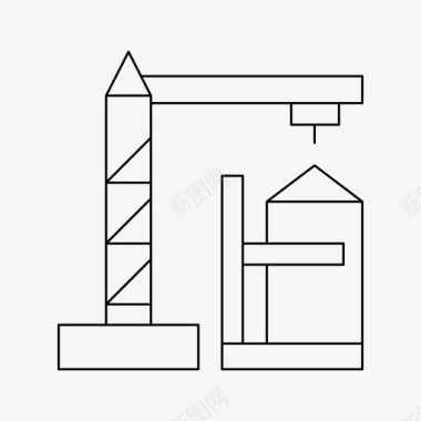 建筑起重机房屋图标