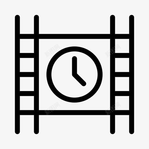 电影时钟胶片svg_新图网 https://ixintu.com 电影 时钟 胶片 卷轴 时间 视频 多媒体 线条 符号