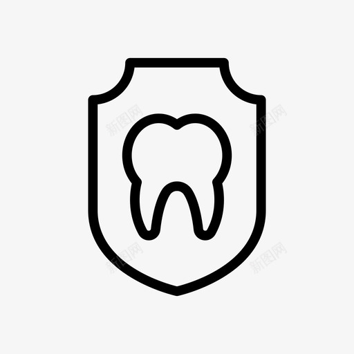 盾保健口腔svg_新图网 https://ixintu.com 牙齿 保健 口腔 安全 医疗 护理 字形
