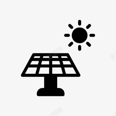 太阳能电池板能源电力图标