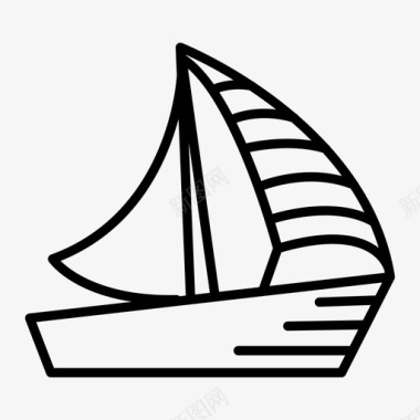 帆船海上船图标