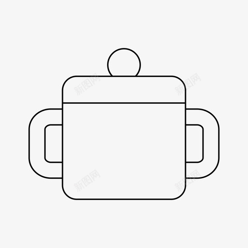 锅美食厨房svg_新图网 https://ixintu.com 美食 厨房 厨具 汤基本 基本 图标 细线