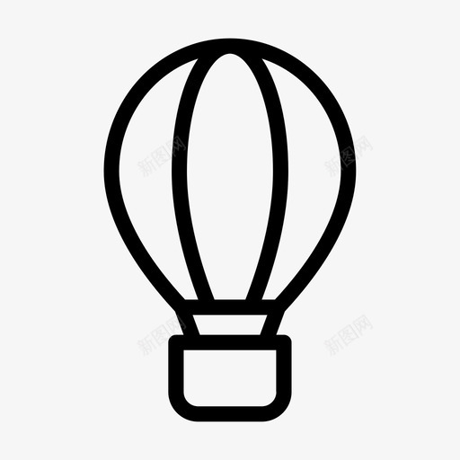 飞行热气球降落伞svg_新图网 https://ixintu.com 飞行 热气球 降落伞 旅行 场景 线条 符号
