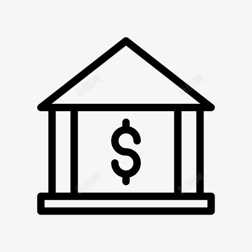 银行商业美元svg_新图网 https://ixintu.com 商业 金融 银行 美元 储蓄 像素 字形
