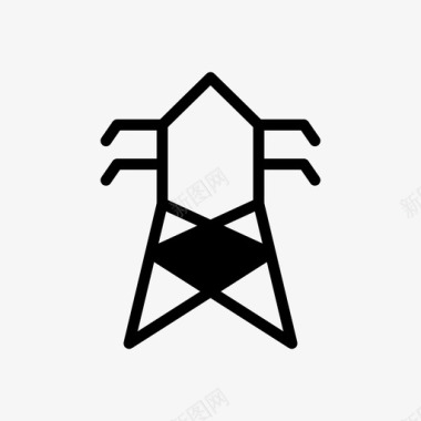 电力塔能源电线杆图标