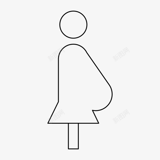 孕妇女性产妇svg_新图网 https://ixintu.com 女性 孕妇 产妇 母亲 细线