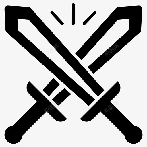 十字剑挑战匕首svg_新图网 https://ixintu.com 十字 挑战 匕首 战争 符号 武器 一套 彩色 轮廓 实心 图标