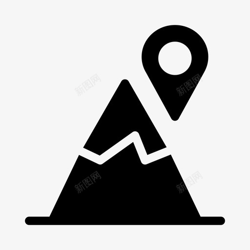 定位针山地图svg_新图网 https://ixintu.com 定位 导航 针山 地图山 地图 像素 字形