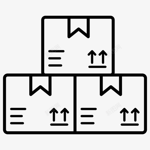 包裹盒子纸板svg_新图网 https://ixintu.com 包裹 盒子 纸板 货物 彩色 轮廓 图标 标的 集合