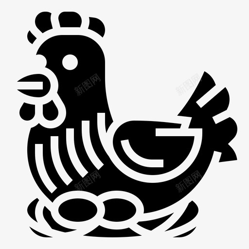 鸡动物蛋svg_新图网 https://ixintu.com 动物 蛋鸡 牲畜 农业 字形