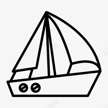 帆船海上冲浪图标