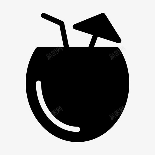 椰子饮料果汁svg_新图网 https://ixintu.com 饮料 椰子 果汁 稻草 弗拉 盖克 雕文