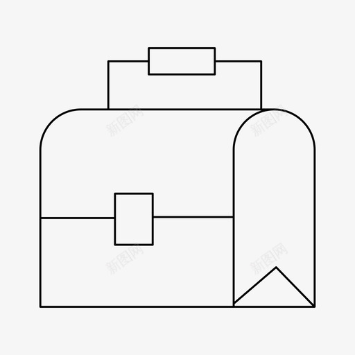 饭盒包公文包svg_新图网 https://ixintu.com 饭盒 包公 公文包 提包 书包 文具 细线 线条