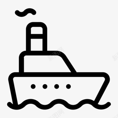 船游轮交通工具图标